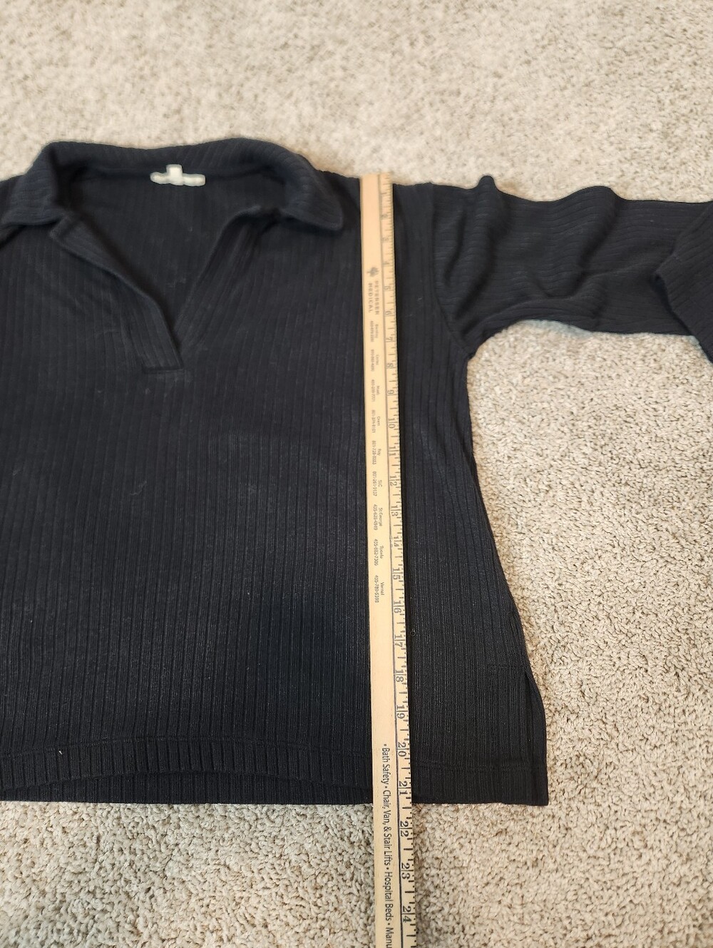 Madewell Relaxed Long-Sleeve Polo Tee Size Small - Picture 8 of 8